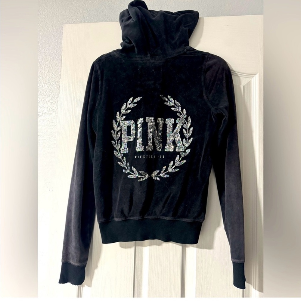 PINK Victoria's Secret Black Hoodie Jacket